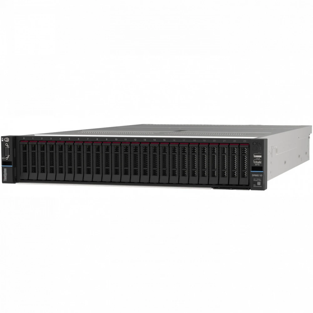 Сервер Lenovo ThinkSystem SR665 V3 7D9AA01SEA 2U Rack, EPYC 9354, 3250 МГц, 32, 256, 1 x 64 ГБ, SFF 2.5", 24