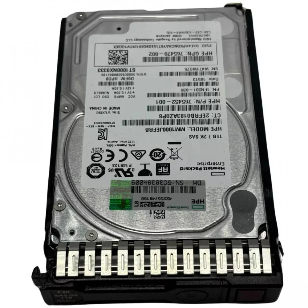 Серверный жесткий диск HPE 1TB 12G SAS 7.2K rpm SFF 765464-B21 2,5 SFF, 1 ТБ, SAS