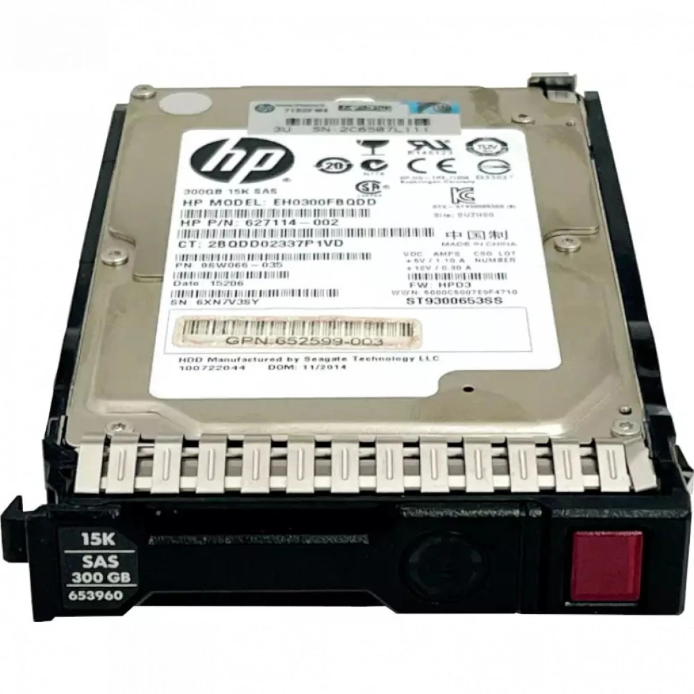 Серверный жесткий диск HPE 300GB 6G SAS 15K rpm SFF (2.5-inch) SC Enterprise 652611-B21 2,5 SFF, 300 ГБ, SAS