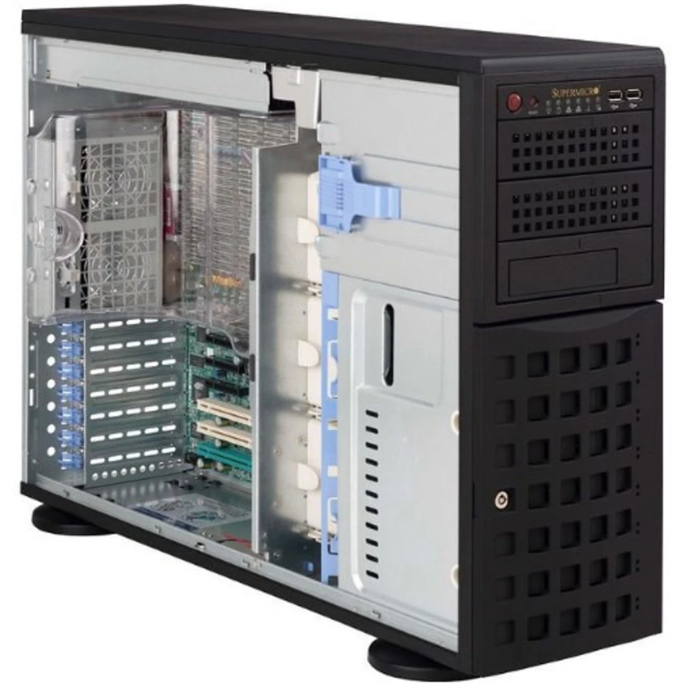 Сервер Supermicro SERVER CSE-745BTQ-R920B 745BTQ9124 Tower, EPYC 9124, 3000 МГц, 16, 64, 2 x 32 ГБ, LFF 3.5", 8, 2x 960 ГБ