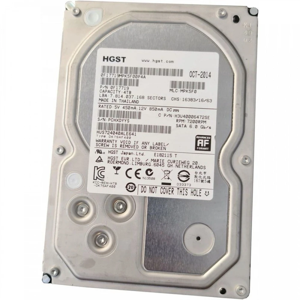 Серверный жесткий диск HGST Ultrastar 3.5" 4TB Pull (HUS724040ALE641) HUS724040ALE641 PULL 3,5 LFF, 4 ТБ, SATA