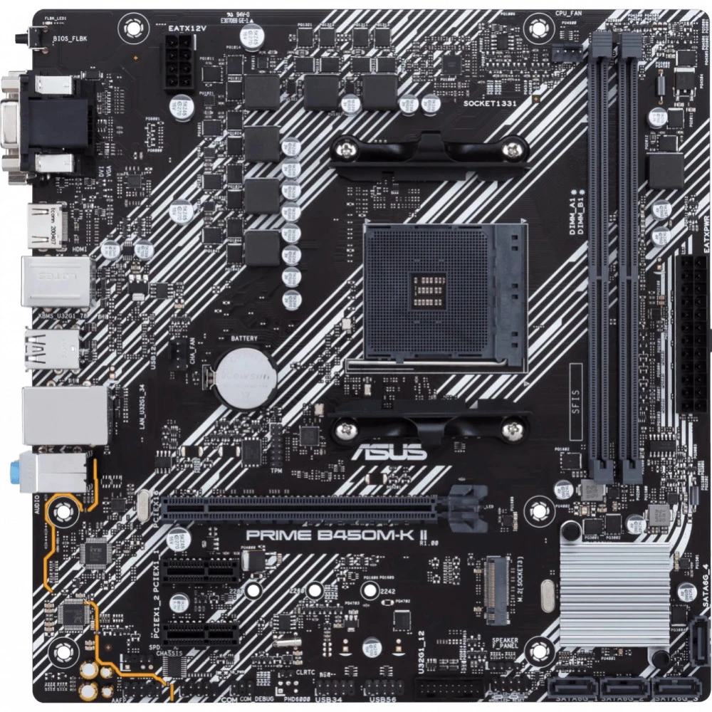 Материнская плата Asus PRIME B450M-K II DDR4 Micro-ATX, AMD AM4