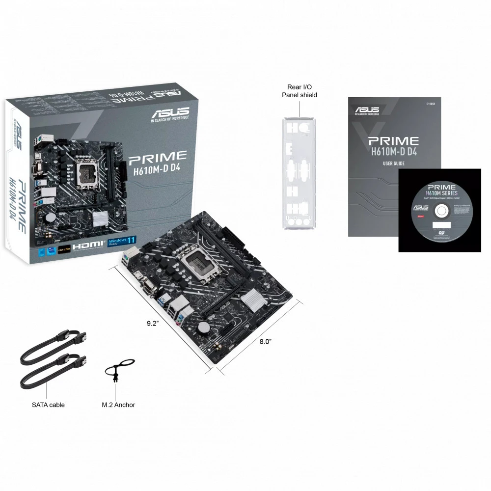 Материнская плата Asus PRIME H610M-D D4 DDR4 Micro-ATX, LGA 1700