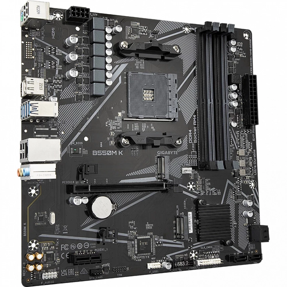 Материнская плата Gigabyte B550M K DDR4 Micro-ATX, AMD AM4