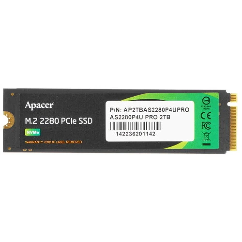Жесткий диск Apacer AS2280P4U PRO AP2TBAS2280P4UPRO SSD (твердотельные), 2 ТБ, M.2, PCIe