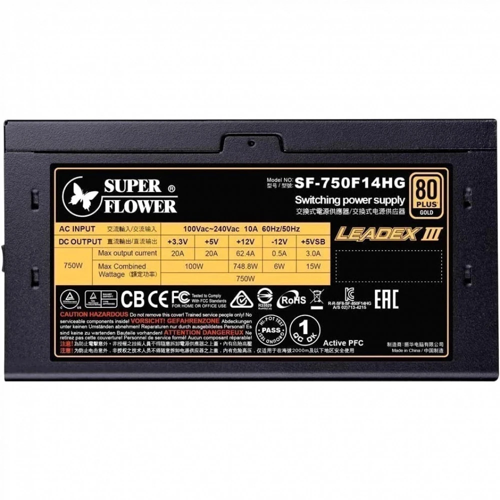 Блок питания Super Flower SF-750F14RG Black 750 Вт, 80+ Gold