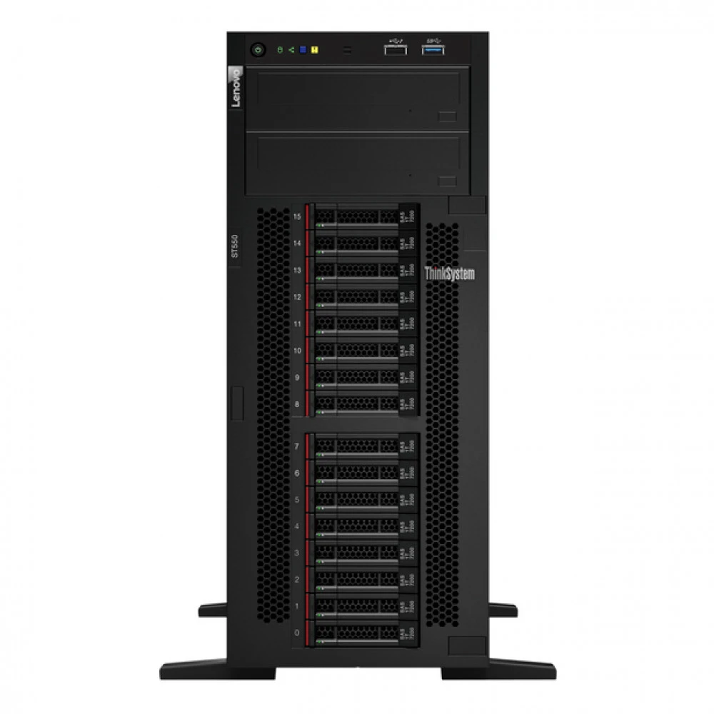 Сервер Lenovo ThinkSystem ST550 Server 7X10A0EKEA Tower, Xeon Silver 4210R, 2400 МГц, 10, 13.75, 1 x 32 ГБ, SFF 2.5", 8