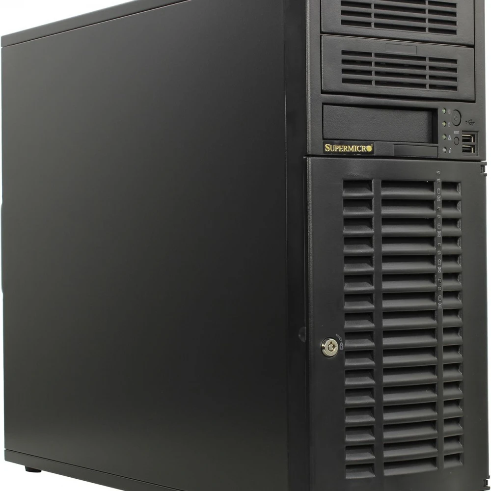 Сервер Supermicro Tower CSE-733TQ-668B/H13SSL 733TQ9124 Tower, EPYC 9124, 3000 МГц, 16, 64, 2 x 32 ГБ, SFF 2.5" + LFF 3.5", 4, 2x 960 ГБ