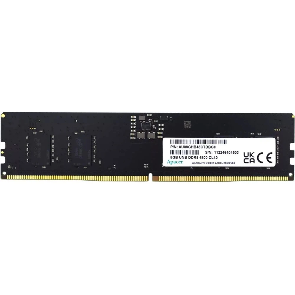 ОЗУ Apacer AU08GHB48CTDBGH DIMM, DDR5, 8 Гб, 4800 МГц