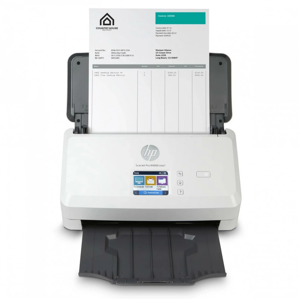 Протяжный сканер HP Europe ScanJet Pro N4000 snw1 6FW08A#B19 A4, CIS