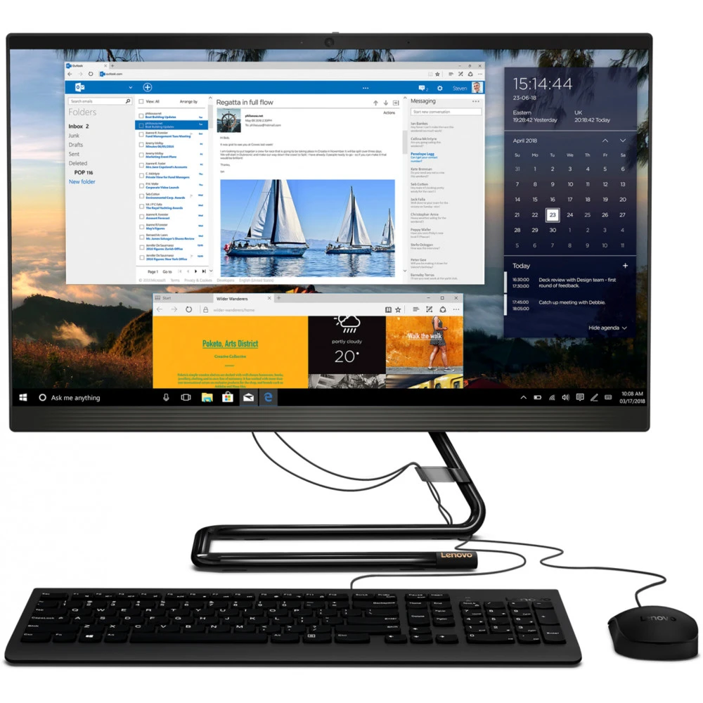 Моноблок Lenovo IdeaCentre AiO 3 24ARE05 F0EW002HRK 23.8 ", AMD, Ryzen 3, 4300U, 2.7, 4 Гб, 1 Тб, 512 Гб