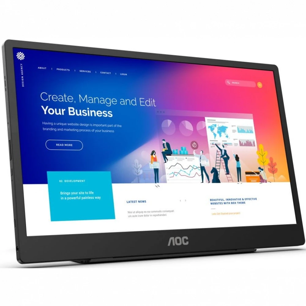 Монитор AOC 16T2 15.6 ", IPS, Full HD 1920x1080 (16:9), 60 Гц