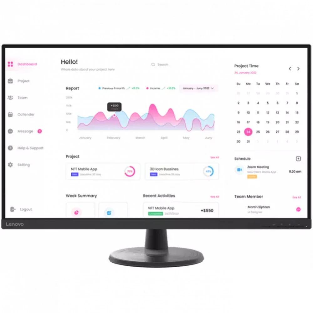 Монитор Lenovo D32-40 66FCGAC2EU 31.5 ", VA, Full HD 1920x1080 (16:9), 75 Гц