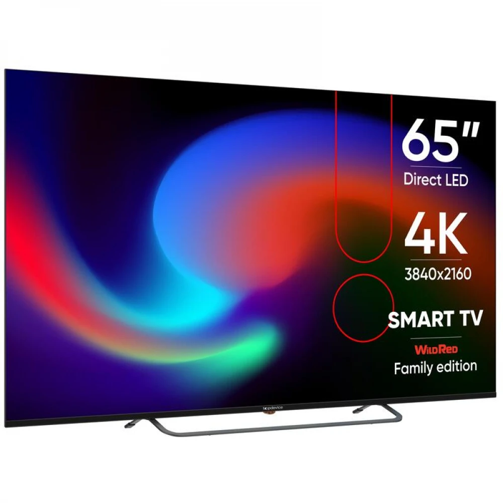 Телевизор Topdevice TDTV65BS05U_BK 65 ", Smart TV, Черный