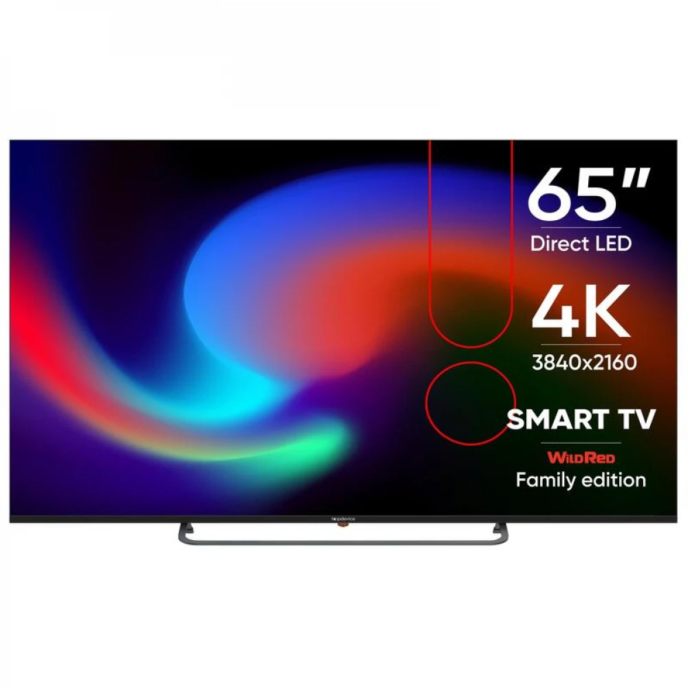 Телевизор Topdevice TDTV65BS05U_BK 65 ", Smart TV, Черный