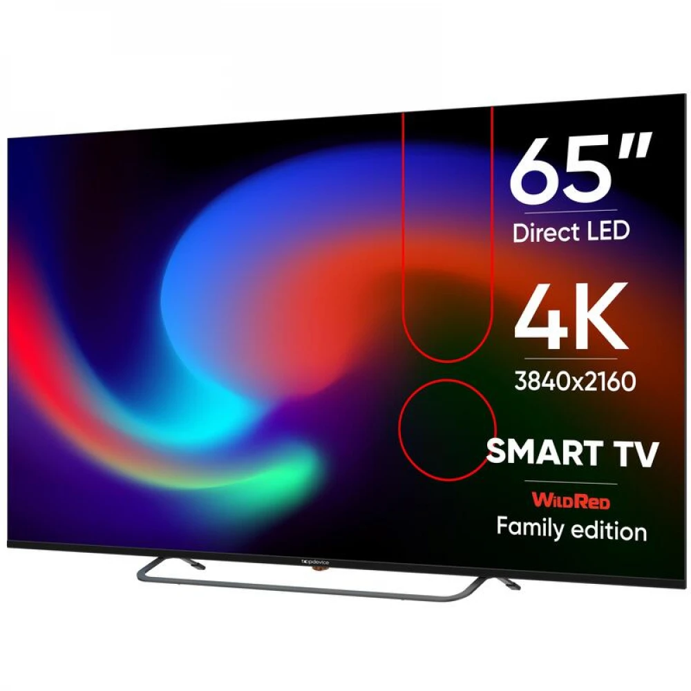 Телевизор Topdevice TDTV65BS05U_BK 65 ", Smart TV, Черный