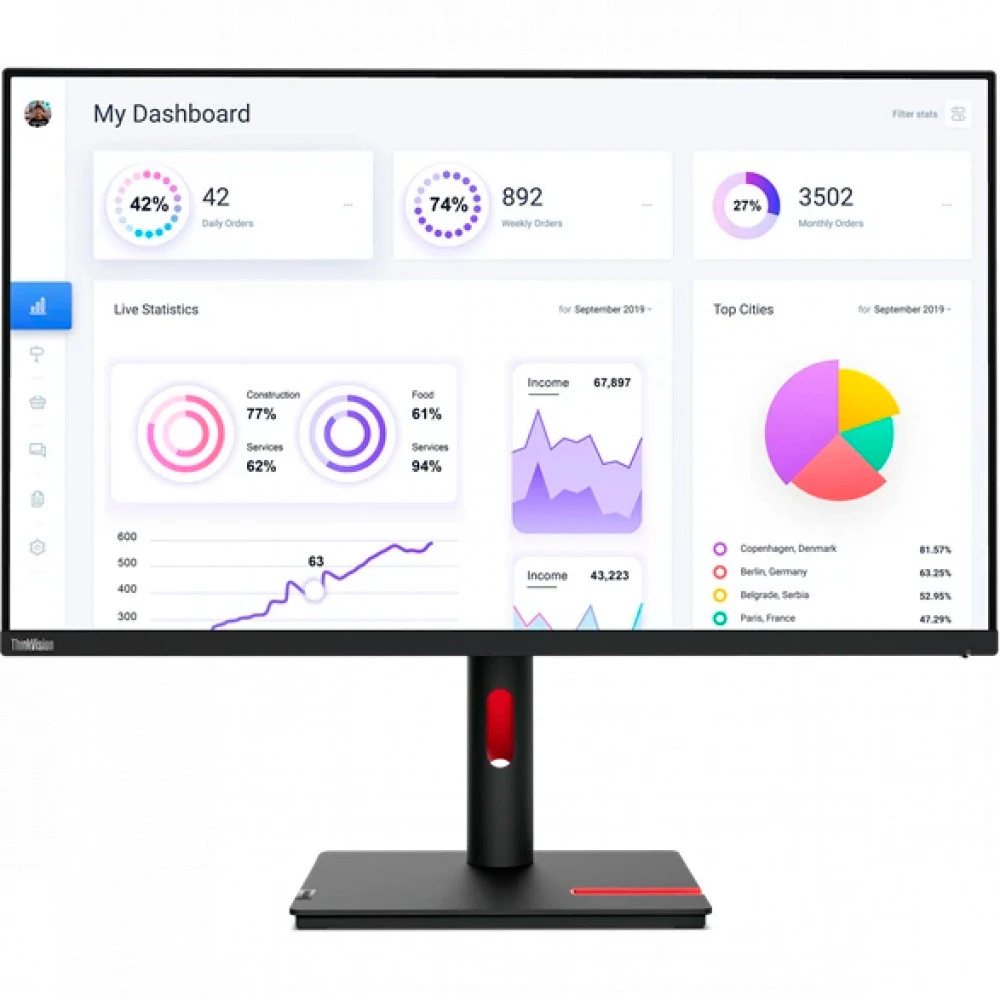 Монитор Lenovo T32p-30 63D2GAS1CB 31.5 ", IPS, 4K UHD 3840x2160 (16:9), 60 Гц