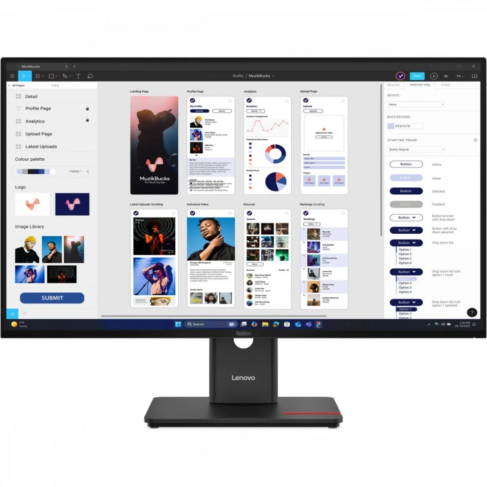 Монитор Lenovo T32UD-40 64B0GAR1CB 31.5 ", IPS, 4K UHD 3840x2160 (16:9), 60 Гц