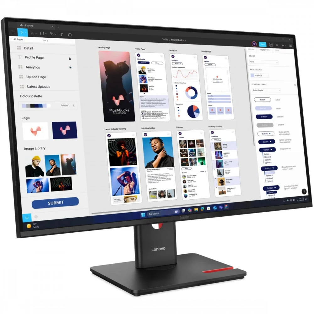 Монитор Lenovo T32UD-40 64B0GAR1CB 31.5 ", IPS, 4K UHD 3840x2160 (16:9), 60 Гц