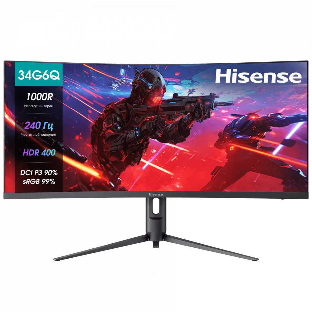 Монитор Hisense 34G6Q PRO 34 ", VA, Ultra-Wide QHD 3440x1440 (21:9), 240 Гц