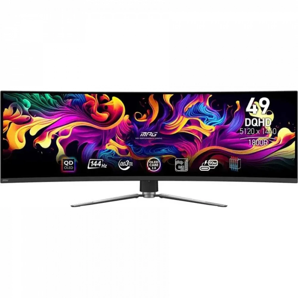 Монитор MSI MPG 491CQP QD-OLED 9S6-3FA84T-010 (034) 49 ", QD-OLED, Dual Quad HD 5120x1440 (32:9), 144 Гц