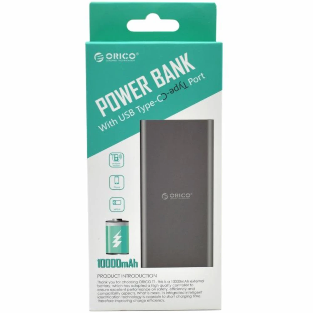 Внешний аккумулятор (Power Bank) ORICO T1-V1-BK-PRO 10000 мАч, Серый