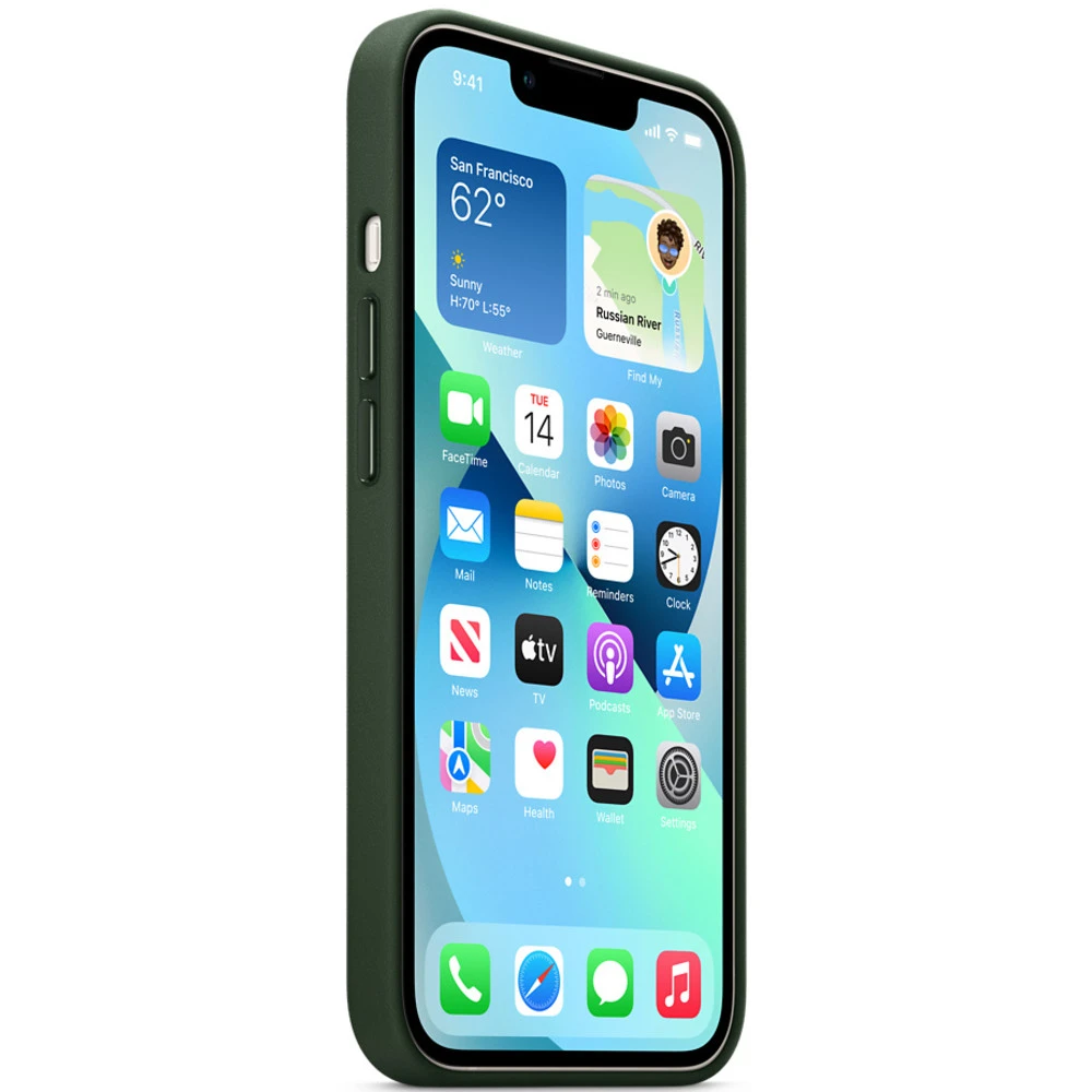Аксессуары для смартфона Apple Чехол iPhone 13 Leather Case with MagSafe - Sequoia Green MM173ZM/A