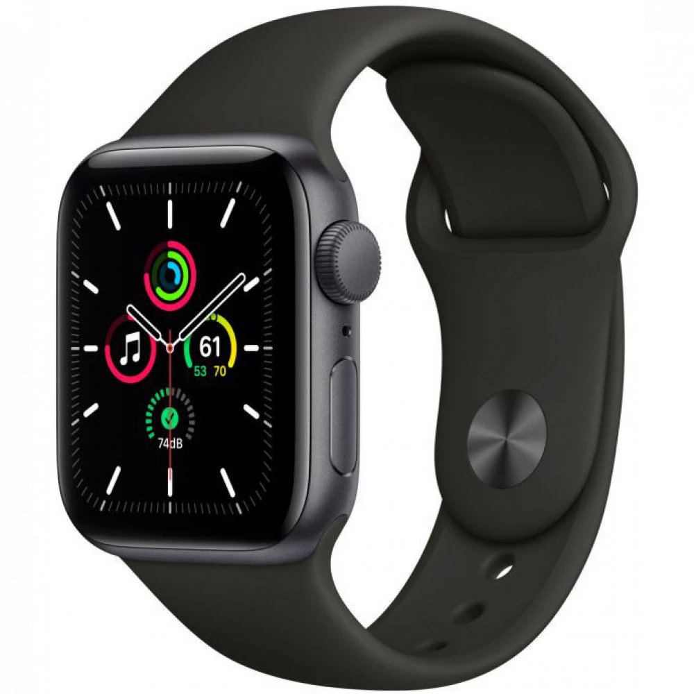 Apple Watch SE GPS, 40mm Space Grey Aluminium Case with Midnight Sport Band MKQ13GK/A
