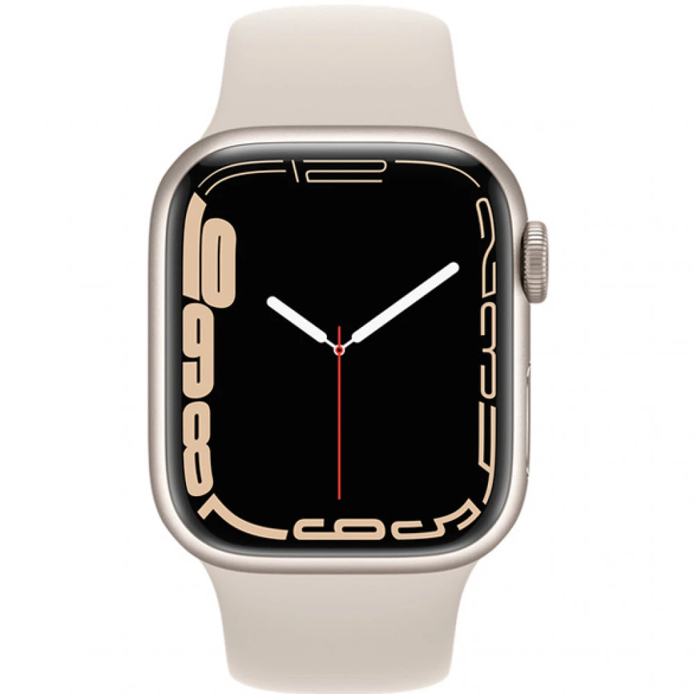 Apple Watch Series 7 GPS, 45mm Starlight Aluminium Case with Starlight Sport Band MKN63GK/A