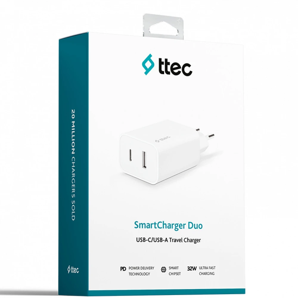 Ttec SmartCharger Duo PD Travel Charger 2SCS24B 30