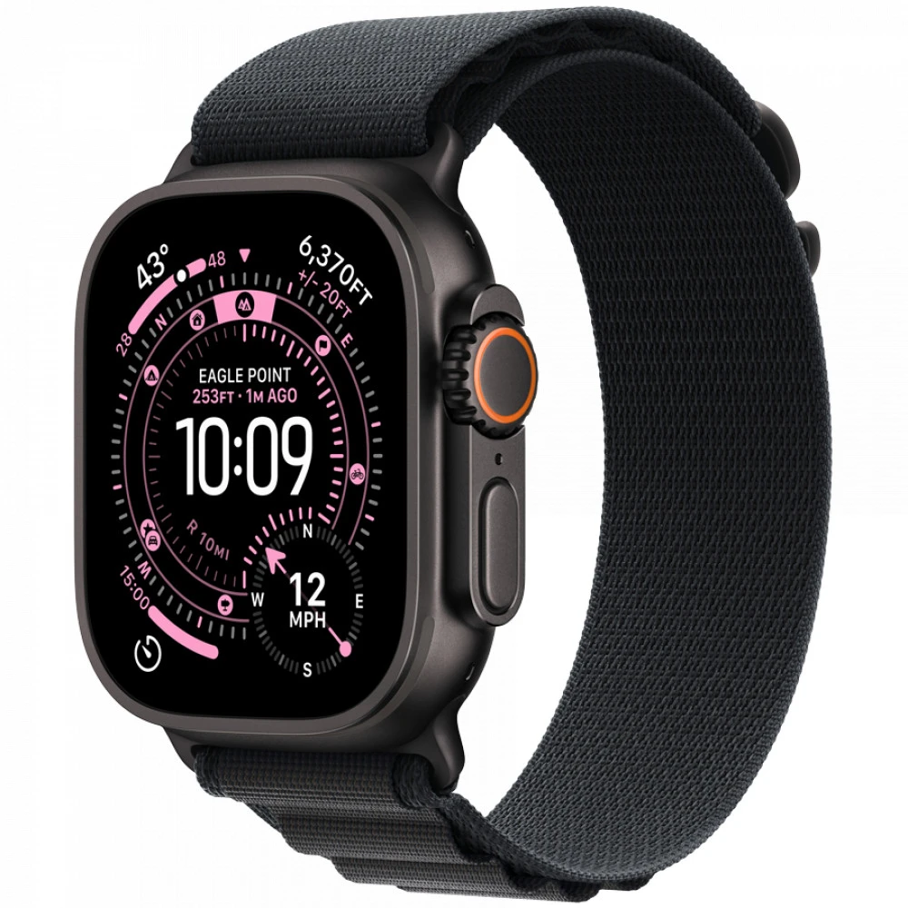 Apple Watch Ultra 3 GPS + Cellular 49mm Black Titanium Case with Black Alpine Loop - Medium MF0V4QR/A Смарт-часы