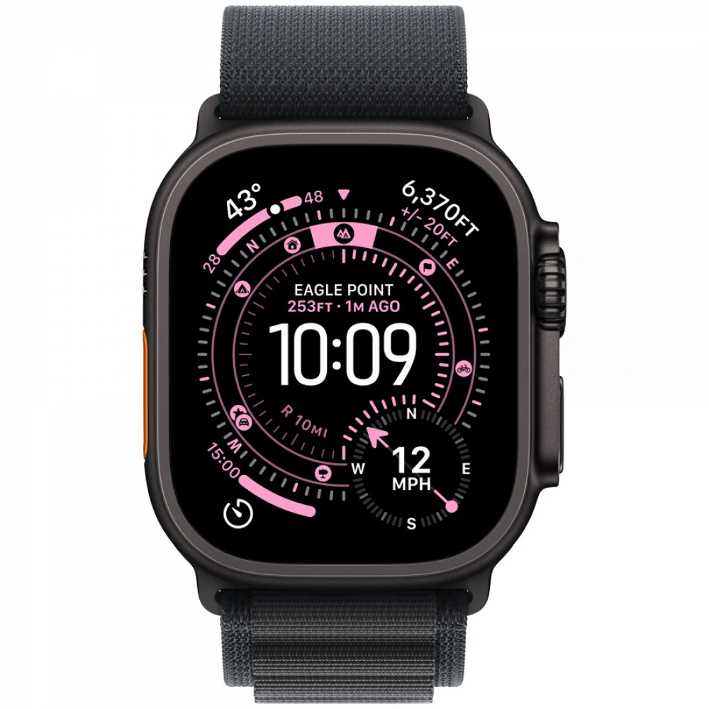 Apple Watch Ultra 3 GPS + Cellular 49mm Black Titanium Case with Black Alpine Loop - Medium MF0V4QR/A Смарт-часы