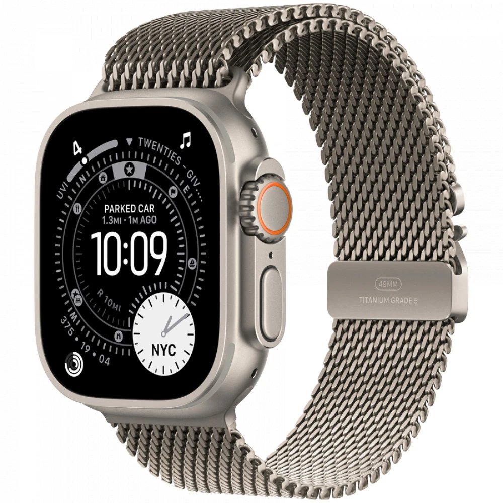 Apple Watch Ultra 3 GPS + Cellular 49mm Natural Titanium Case with Natural Titanium Milanese Loop - Large MF0E4QR/A Смарт-часы