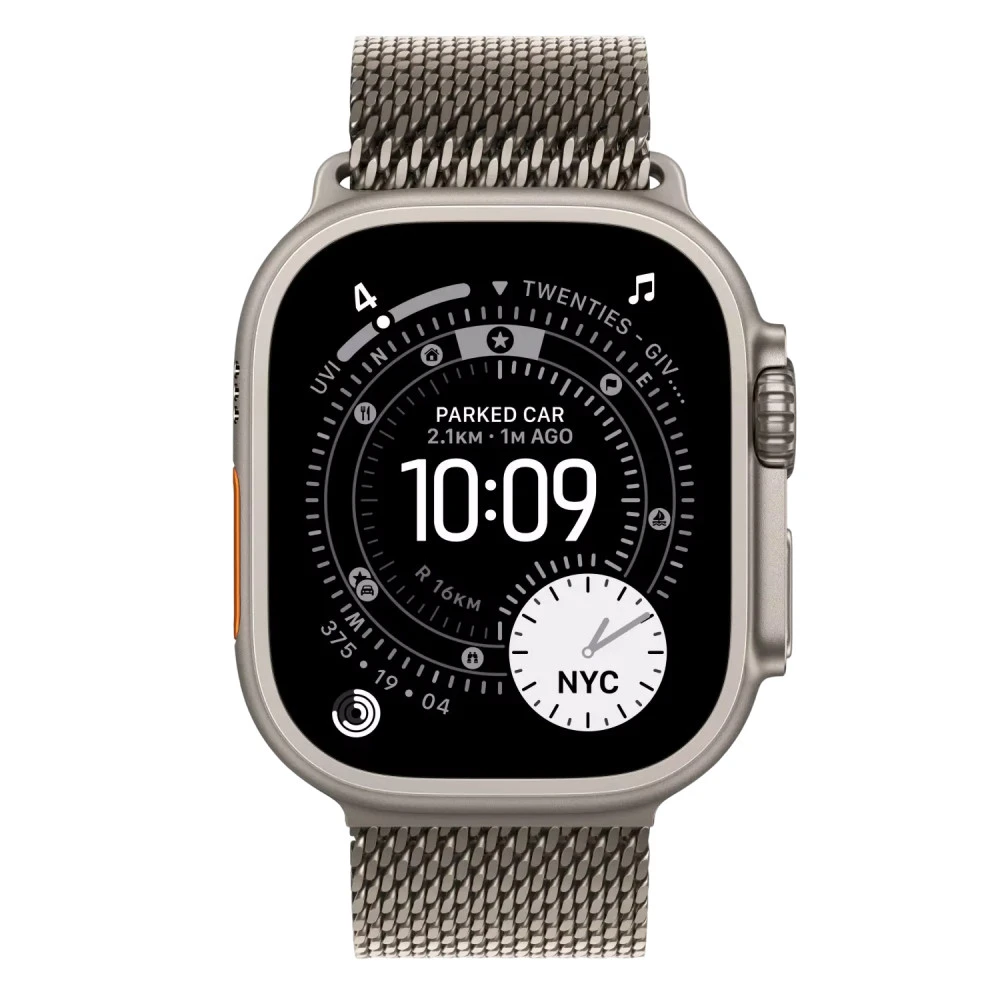 Apple Watch Ultra 3 GPS + Cellular 49mm Natural Titanium Case with Natural Titanium Milanese Loop - Small MEWW4QR/A Смарт-часы