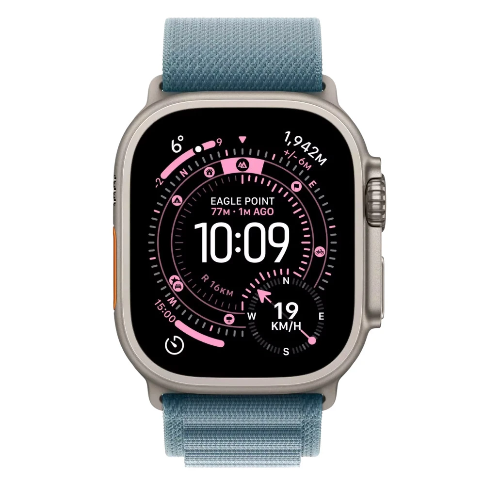 Apple Watch Ultra 3 GPS + Cellular 49mm Natural Titanium Case with Light Blue Alpine Loop - Large MEWP4QR/A Смарт-часы