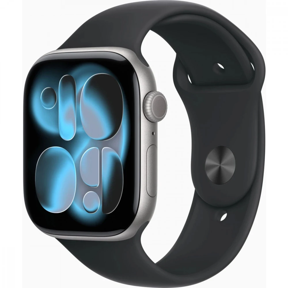 Apple Watch Series 11 46mm Space Grey Aluminium Case With Black Sport Band M/L MEV44X/A Смарт-часы