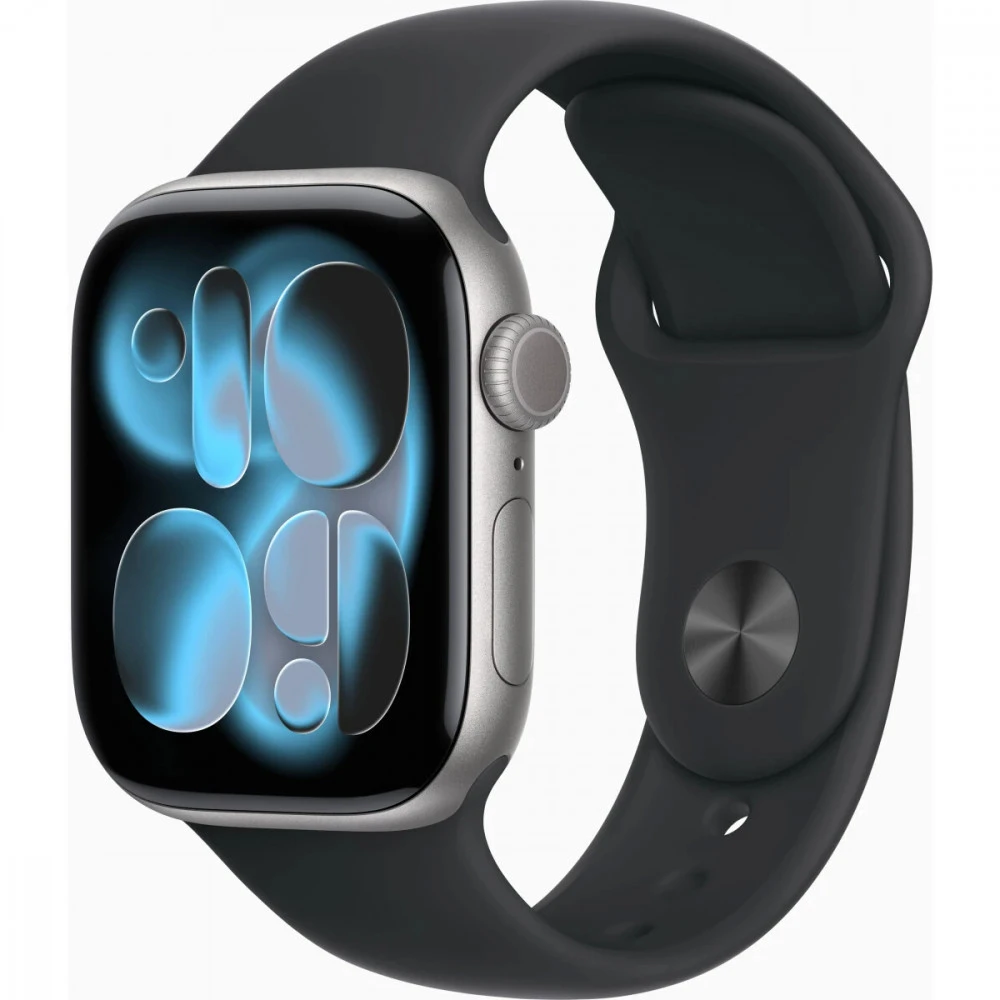 Apple Watch Series 11 42mm Space Grey Aluminium Case With Black Sport Band S/M MEQW4X/A Смарт-часы