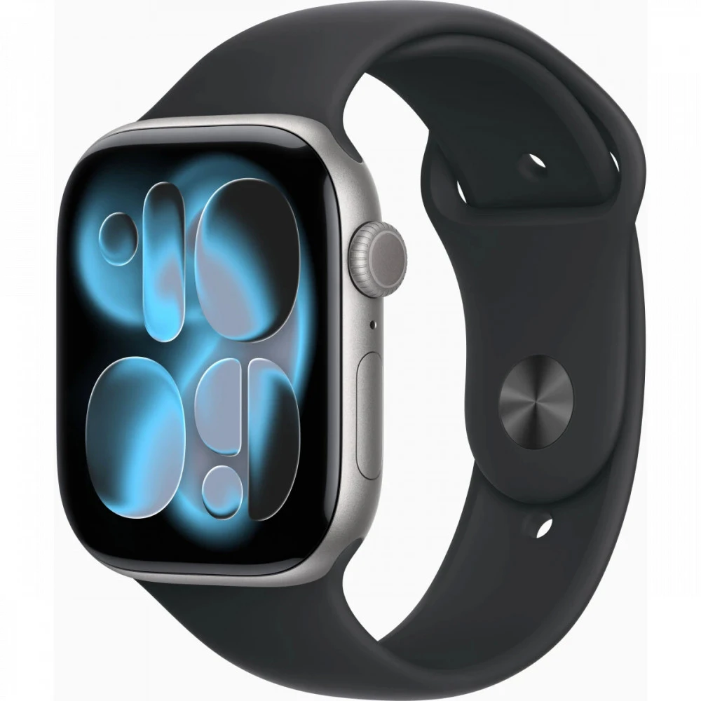 Apple Watch Series 11 46mm Space Grey Aluminium Case With Black Sport Band M/L MEV44X/A CN Смарт-часы