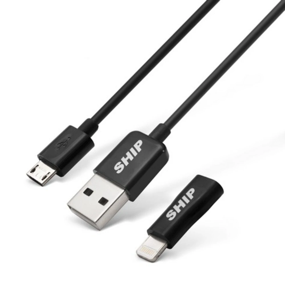 Кабель интерфейсный SHIP MICRO USB+Apple 8pin API08MUPBB Micro USB - Lightning (8pin)