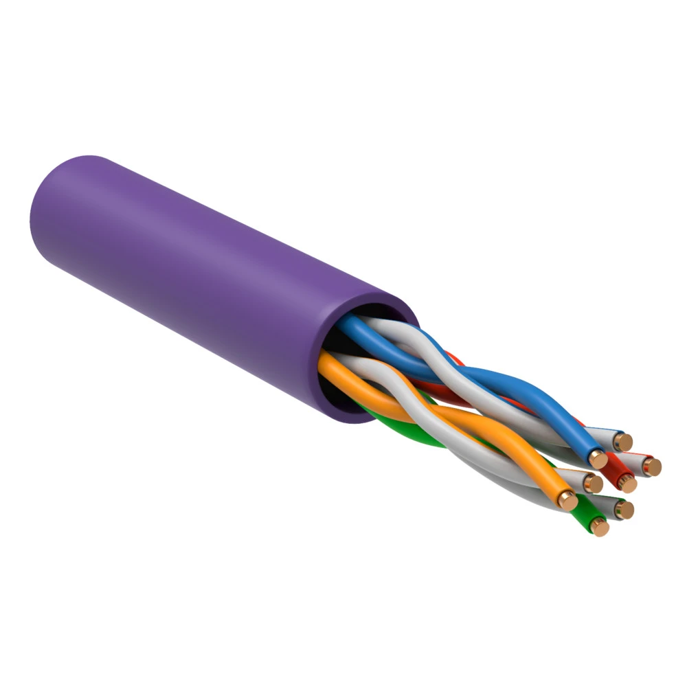 Кабель витая пара ITK U/UTP кат.5E 4х2х24AWG solid LSZH нг(А)-HF фиолетовый (305м) LC1-C5E04-126