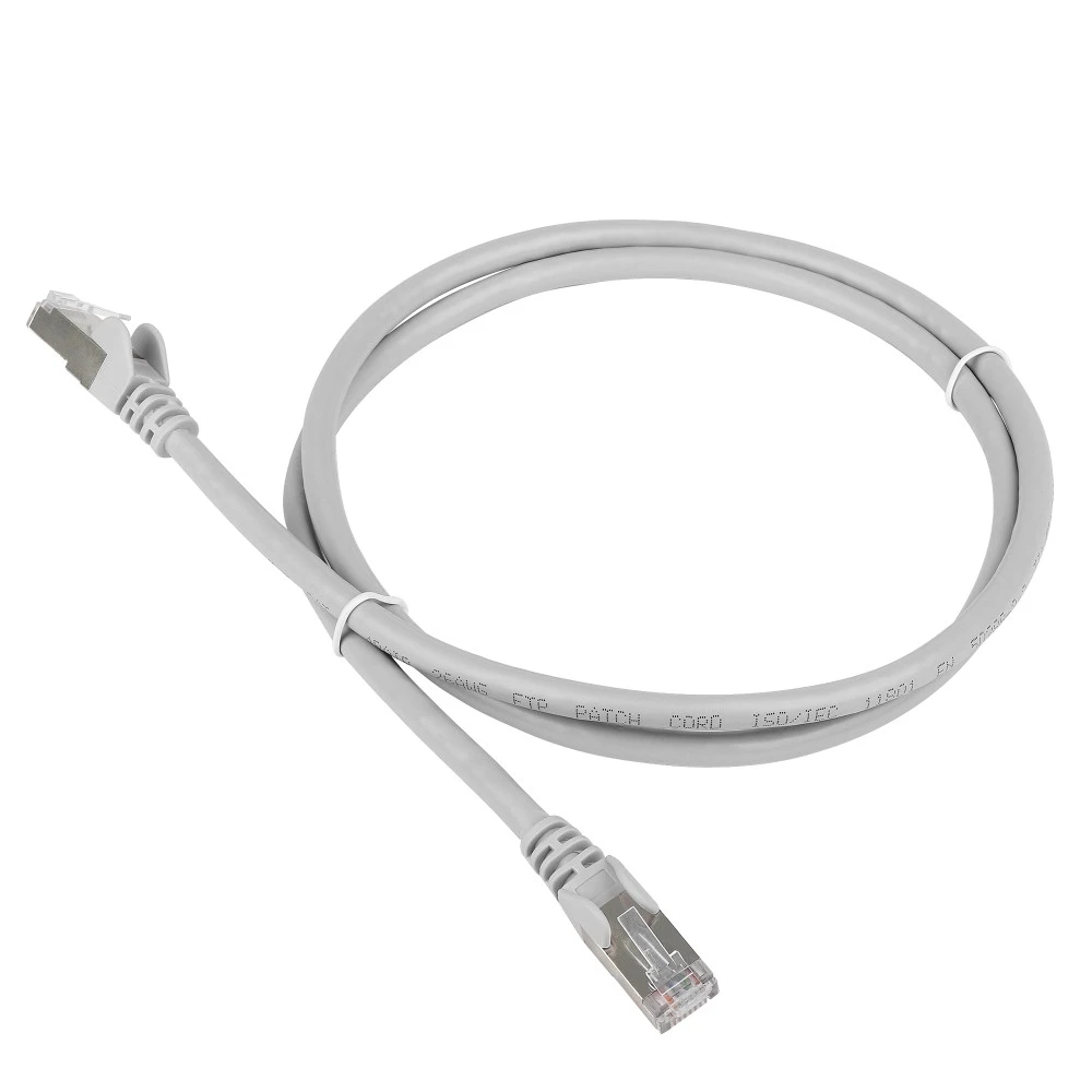 Патч-корд LANMASTER UTP кат.5e, с заливными колпачками TWT-45-45-1.0-GY