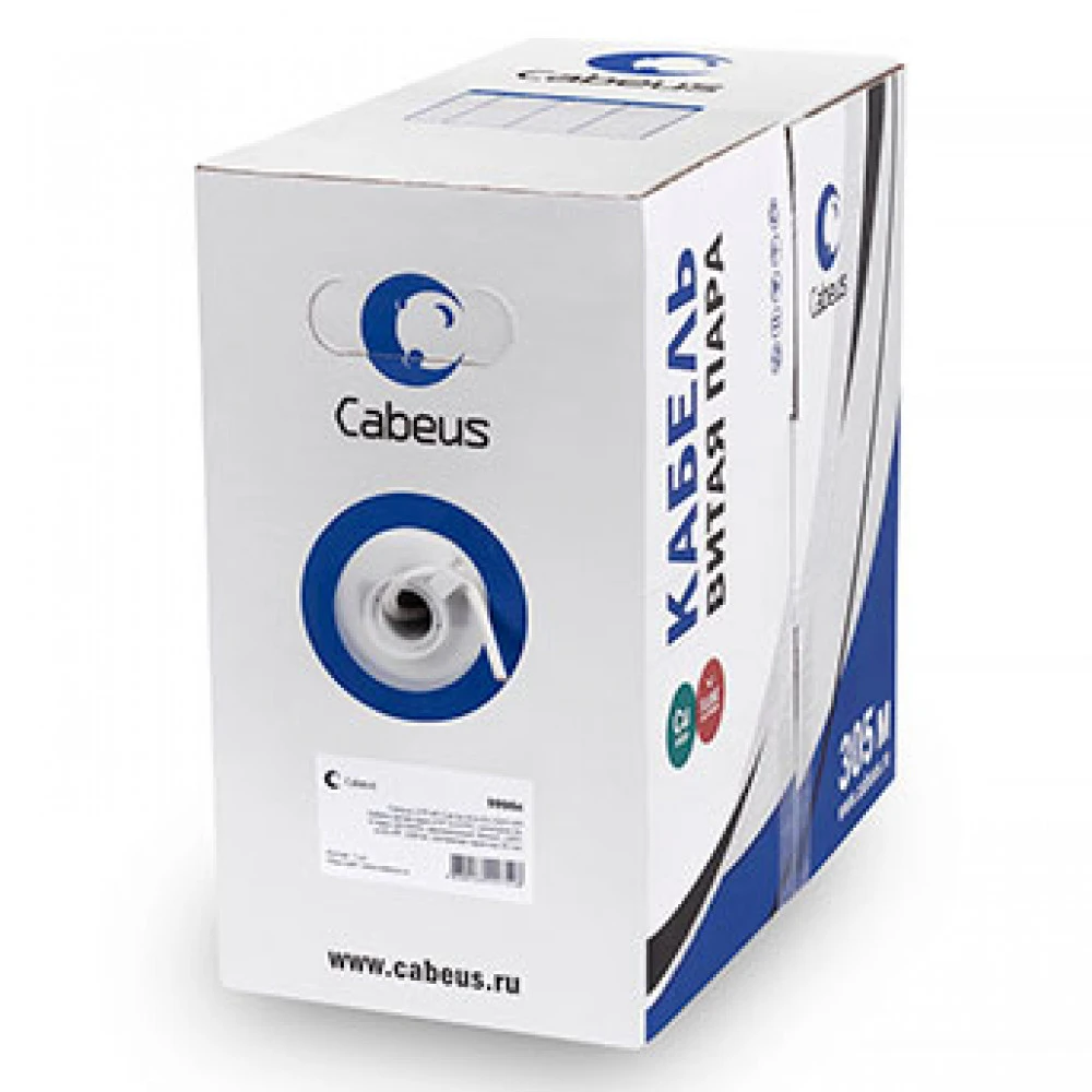 Кабель витая пара Cabeus UTP-4P-Cat.5e-SOLID-LSZH-GY-LIGHT
