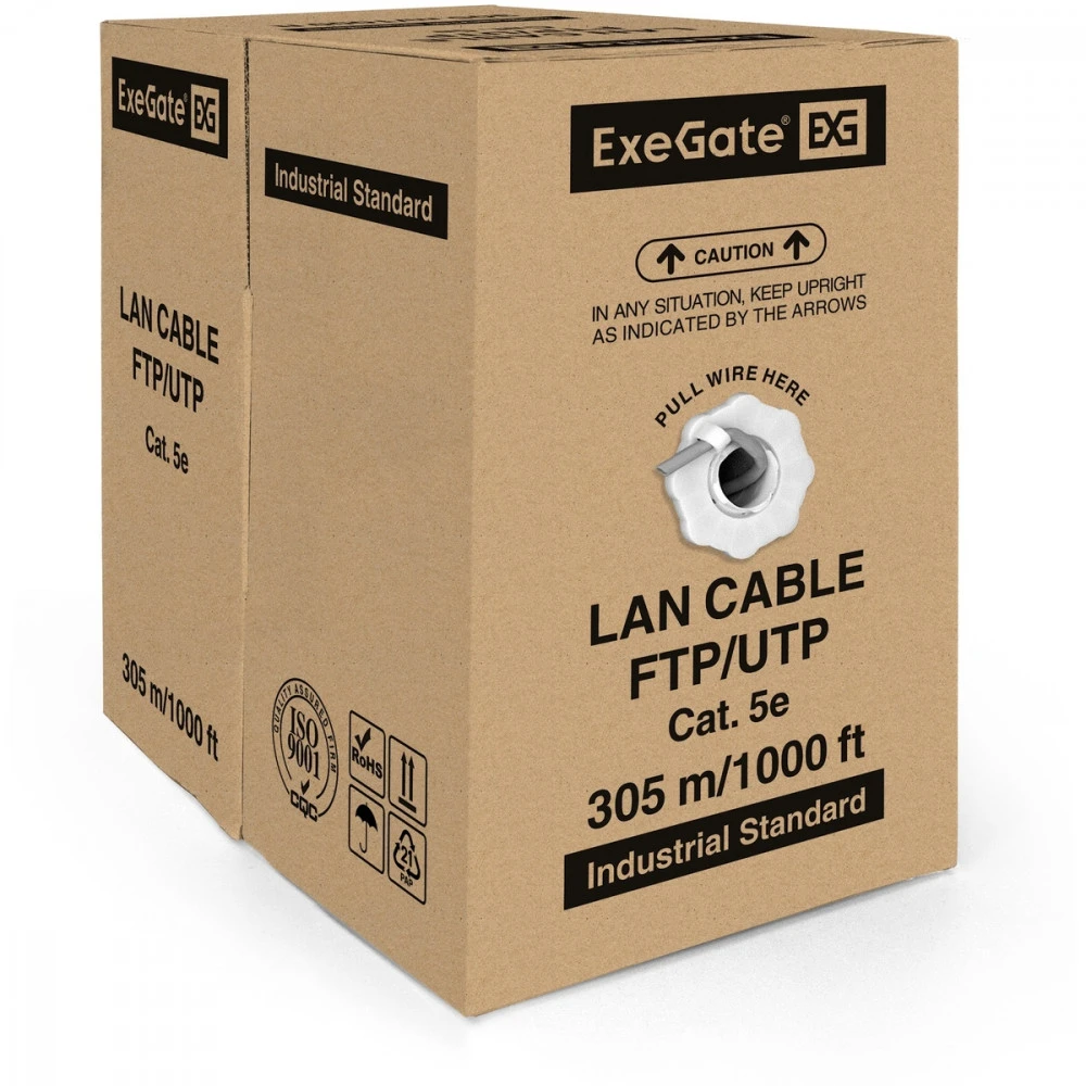 Кабель витая пара ExeGate UTP-2-C5e-CCA-S24-IN-PVC-GY-305
