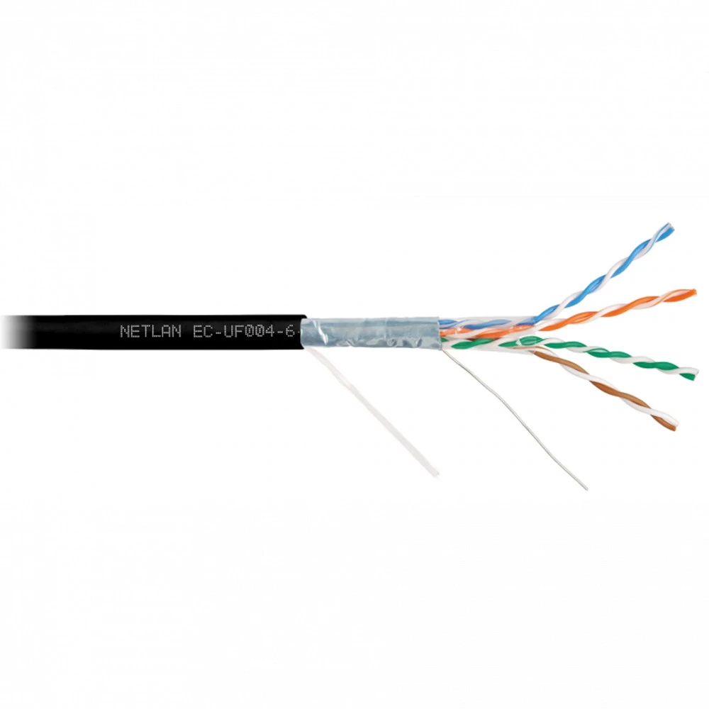 Кабель витая пара NETLAN EC-UF004-6-PE-BK