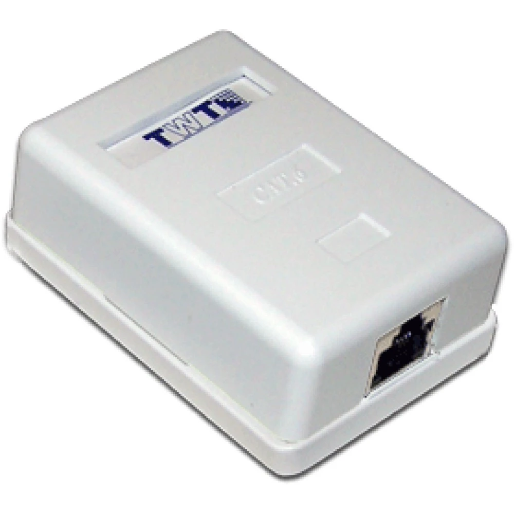 Аксессуар для кабельных сетей LANMASTER Настенная розетка TWT 1 порт RJ-45, категория 5е, белая, SM1-45-WH TWT-SM1-45-WH