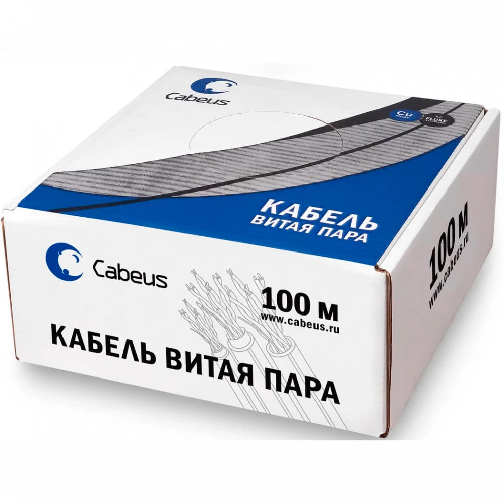 Кабель витая пара Cabeus UTP-4P-Cat.5e-SOLID-LSZH-100