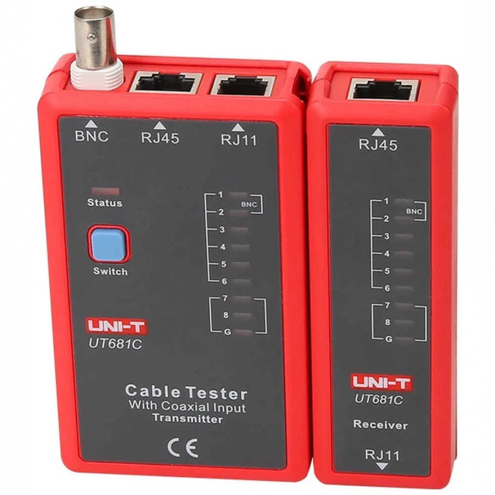 Инструмент для монтажа СКС UNI-T Кабельный тестер UT681C , RJ45, RJ 11/12 и BNC