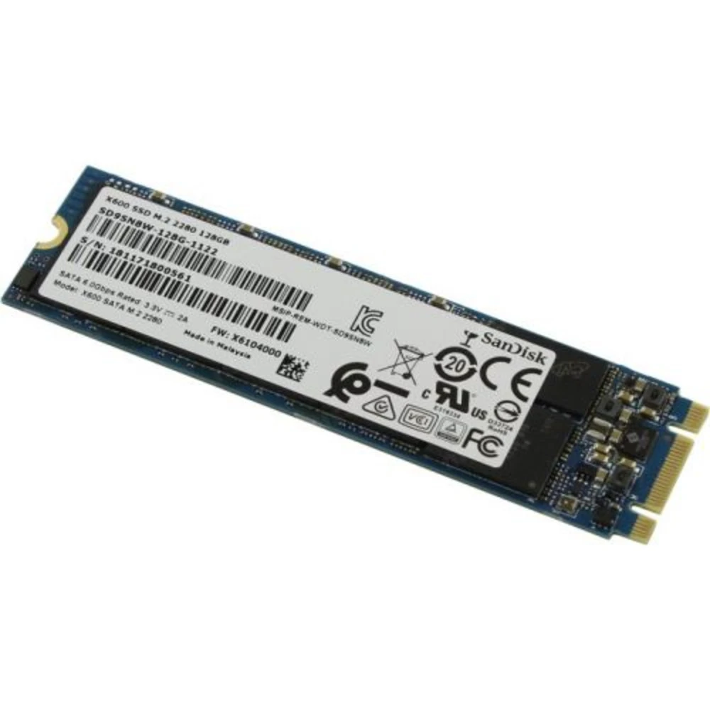 Жесткий диск SanDisk Накопитель SSD Sandisk 128Gb SD9SN8W-128G-1122 SSD (твердотельные), 128 ГБ, M.2, SATA