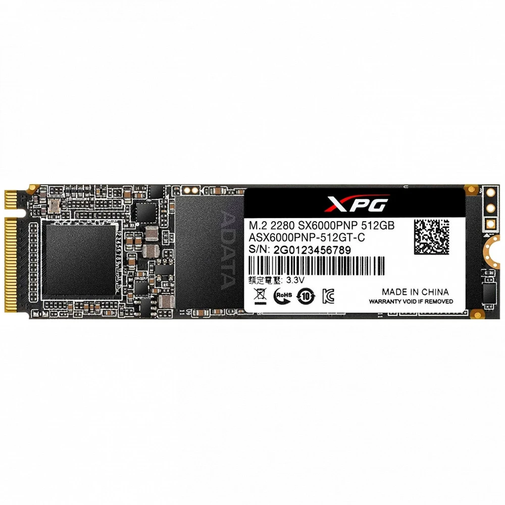 Жесткий диск A-Data XPG SX6000 Pro ASX6000PNP-512GT-C SSD (твердотельные), 512 ГБ, M.2, PCIe