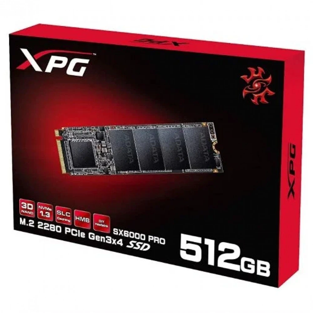 Жесткий диск A-Data XPG SX6000 Pro ASX6000PNP-512GT-C SSD (твердотельные), 512 ГБ, M.2, PCIe
